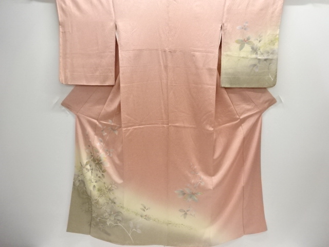 箔置き螺鈿　枝花模様訪問着